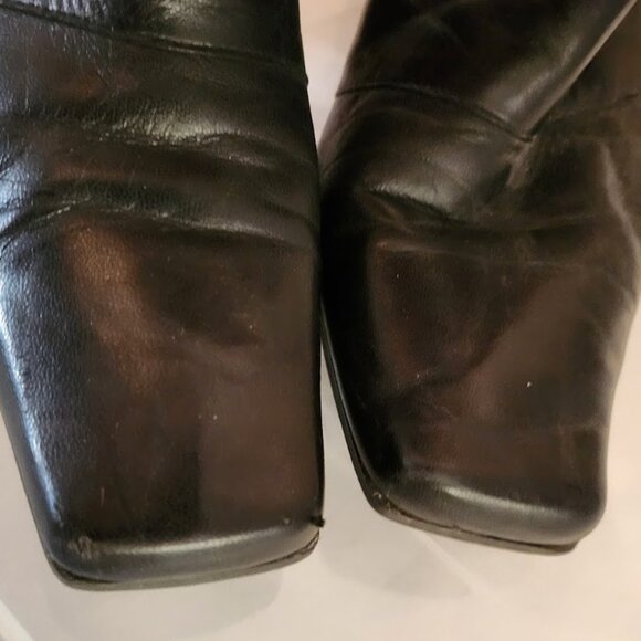 Vintage LIZ CLAIRBORNE Margarete Black Boot Flex Slides 6.5 - Picture 5 of 8